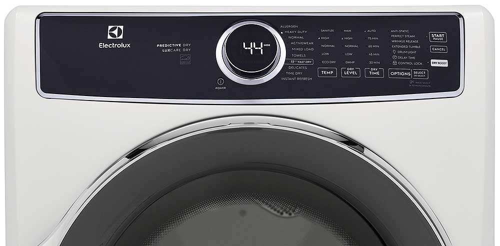 Electrolux 8 Cu. Ft. White Front Load Perfect Steam Gas Dryer With Predictive Dry And Instant Refresh