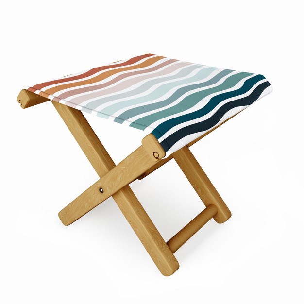 Coastl Studio Rainbow Waves Folding Stool Deny Designs