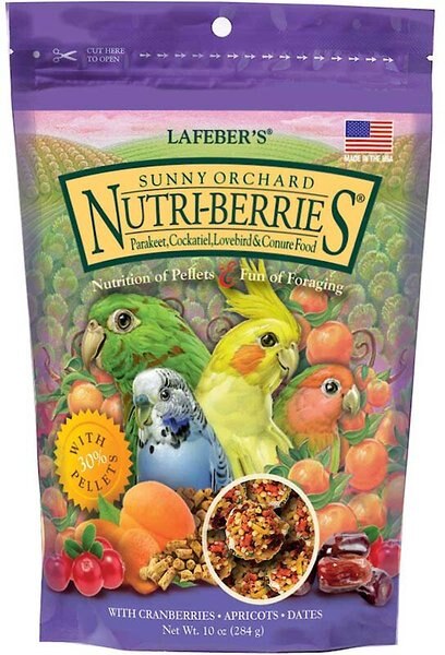 Lafeber Sunny Orchard Nutri-Berries Bird Food， 10-oz bag