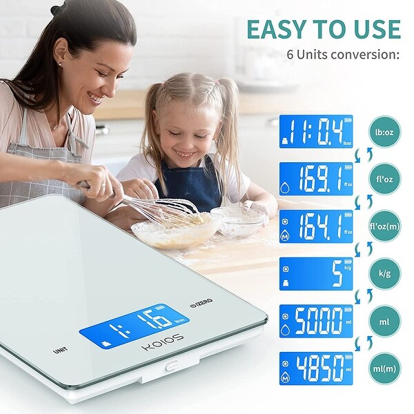 11lbs/5kg Small Accurate Food Scale with Waterproof USB Plug