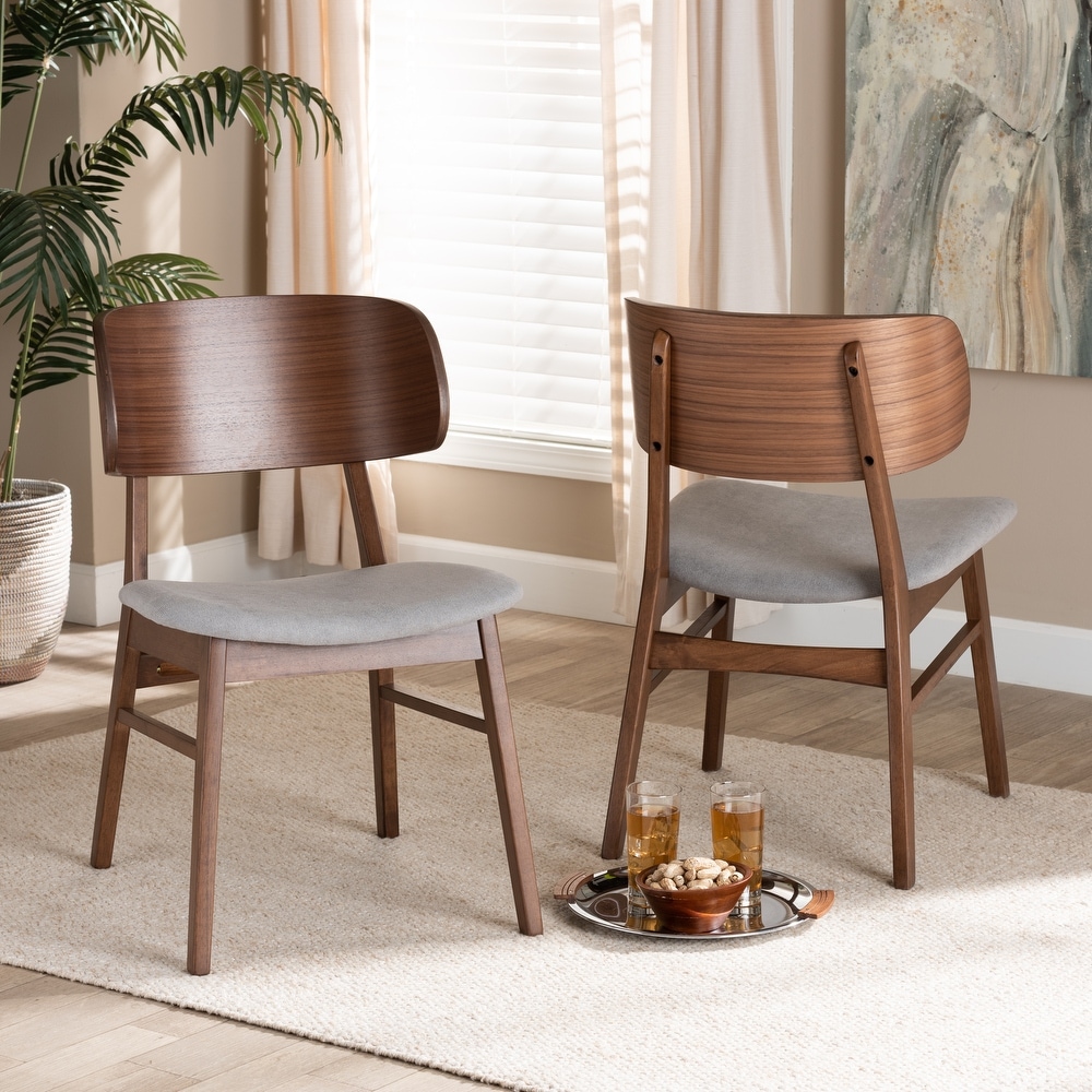 Alston Mid Century Modern Wood Dining Chair Set (2PCs)