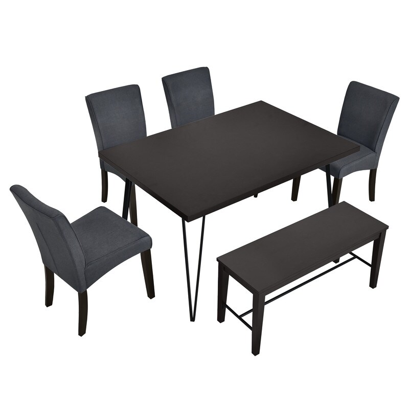 Modern Wooden Dining Table Set  6 Piece