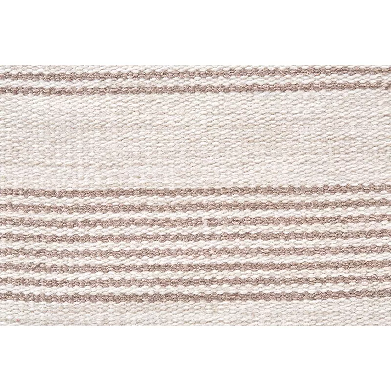 4' x 6' Gray and Ivory Handwoven Striped Rectangular Outdoor Area Throw Rug