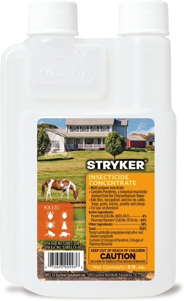 Martin's Stryker 6-60 Pyrethrin Farm Animal Insecticide Concentrate， 8-oz bottle