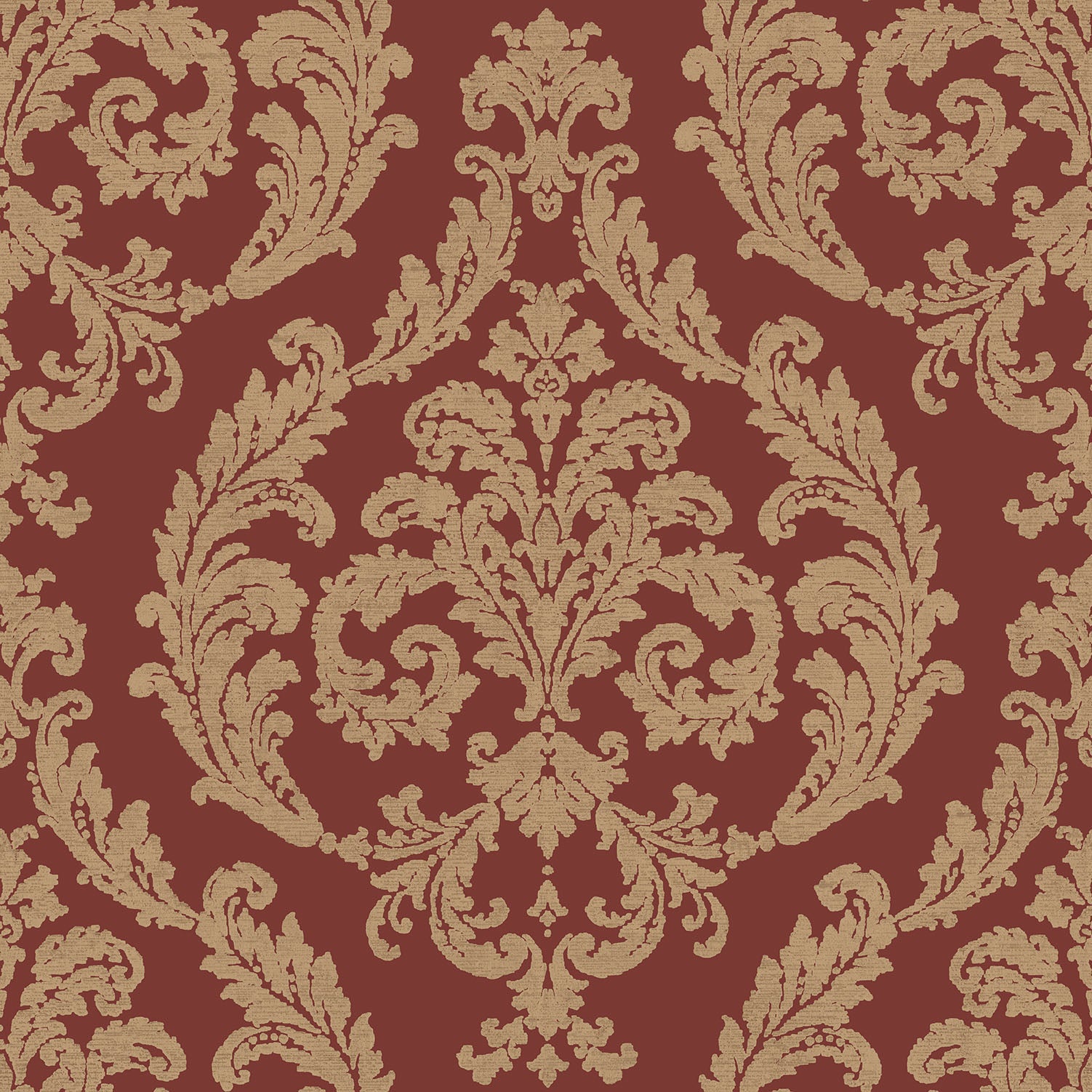 Traditional Damask Red/Gold Wallpaper from the Palazzo Collection