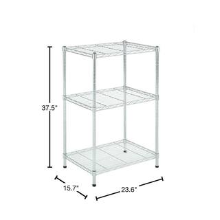 MZG Chrome 3-Tier Steel Shelving 15.7 in. x 23.6 in. x 37.5 in. 406095OFH301SG