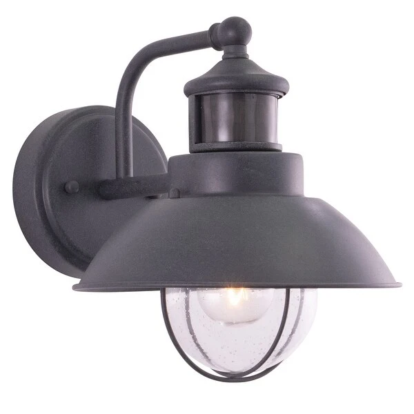 Harwich Motion Sensor Coastal Grey Farmhouse Barn Wall Light Dusk to Dawn - 10-in W x 10-in H x 12-in D Shopping - The Best Deals on Outdoor Wall Lanterns | 26685145