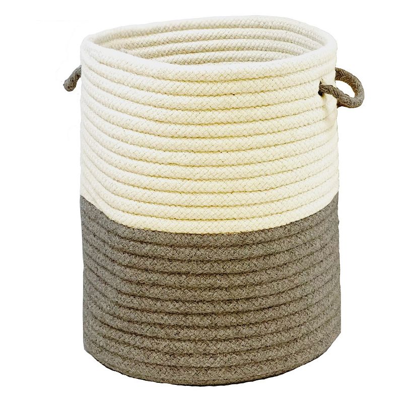 Colonial Mills All-Natural Two-Tone Woven Hamper - Beige 15 x 15 x 18