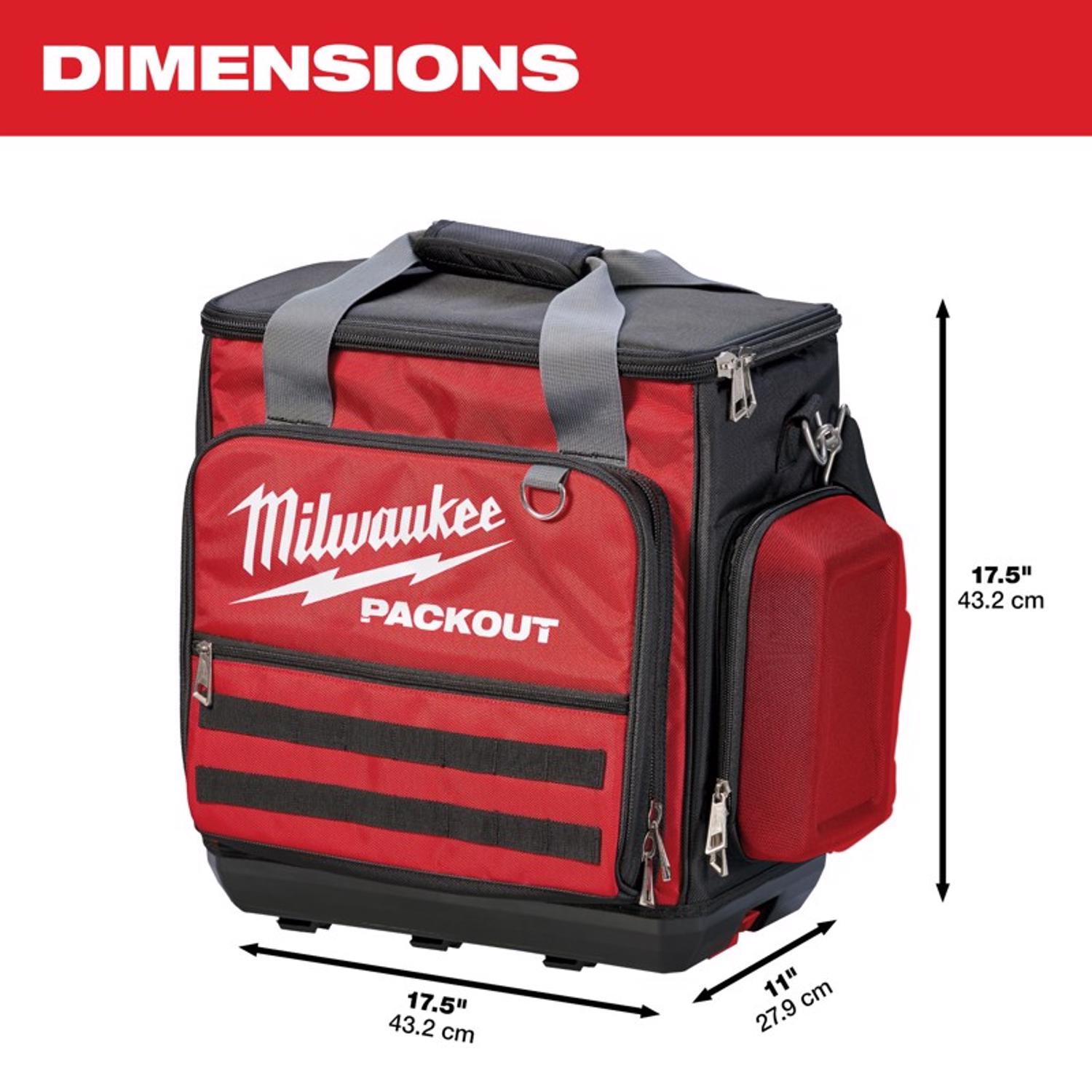 Milwaukee PACKOUT 11 in. W X 17.5 in. H Ballistic Nylon Tech Bag 58 pocket Black/Red 1 pc