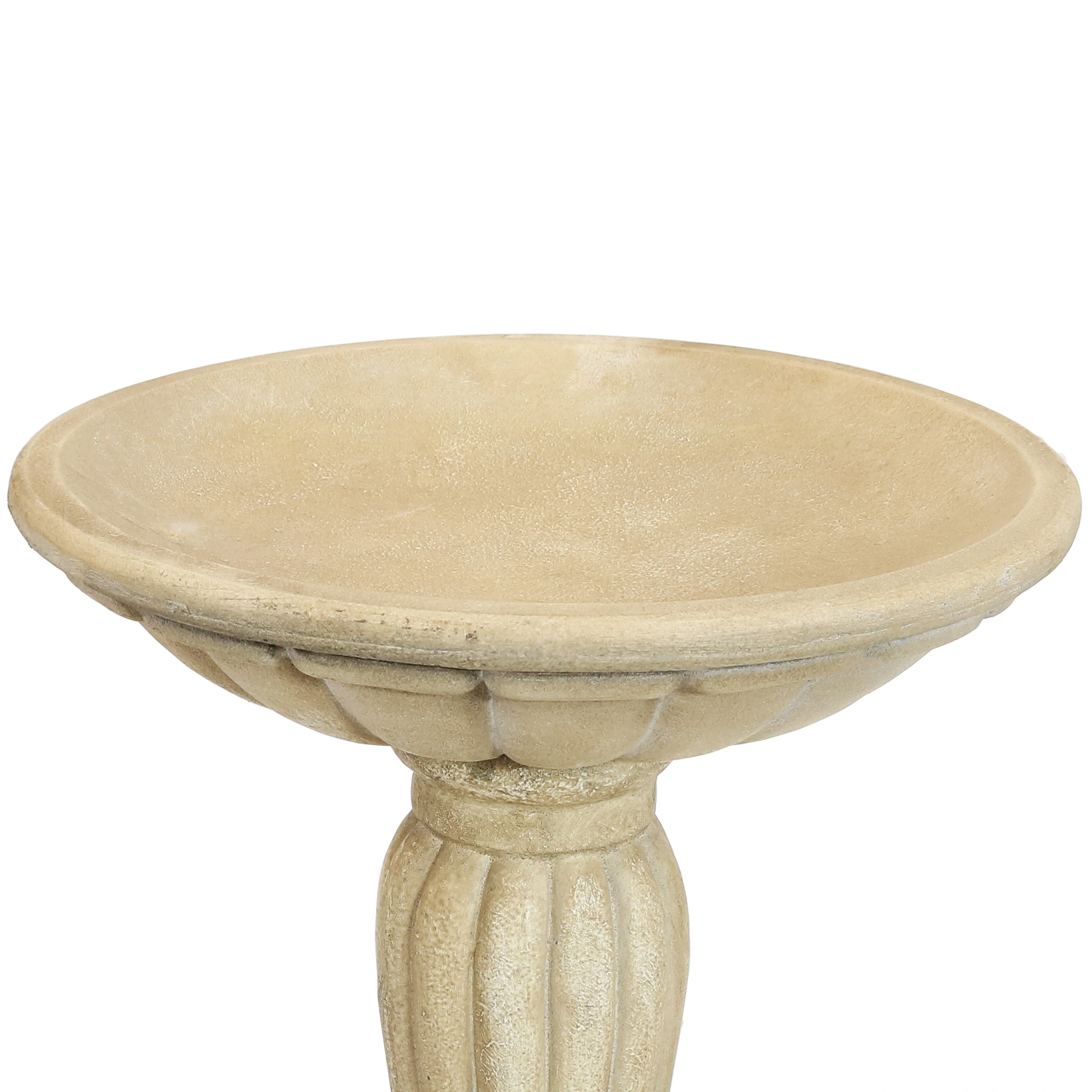 Sunnydaze Outdoor Glass Fiber Reinforced Concrete Patio Garden Grecian Column Style Bird Bath - 20" - White