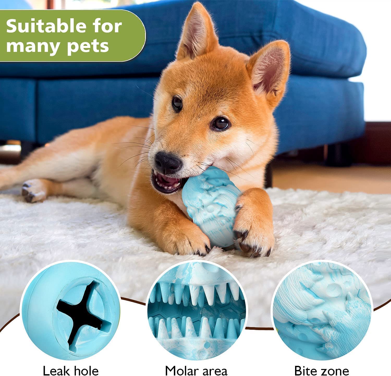 Lonew Dog Slow Feeder Dog Chew Toy for Aggressive Chewers Large Breeds， Dog Teeth Cleaning， Dog Interactive Treat Dispenser， Reduces Puppy Anxiety