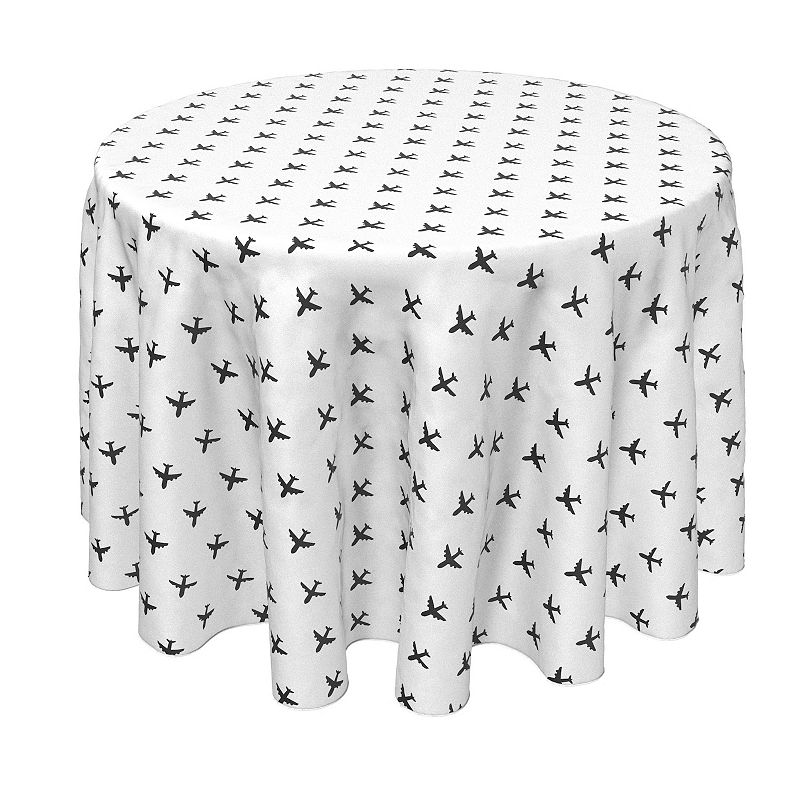 Round Tablecloth， 100% Polyester， 70 Round， Aircraft Design