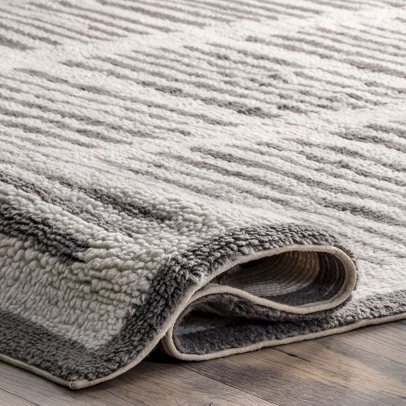 nuLoom Tayshia Machine Washable Wool Modern Striped Area Rug