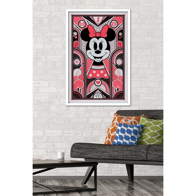 Trends International Disney 100th Anniversary Deco luxe Minnie Mouse Framed Wall Poster Prints