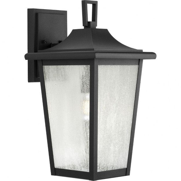 Progress Lighting Padgett 1 light Outdoor Wall Lantern In Textured Black With Clear Seeded Glass