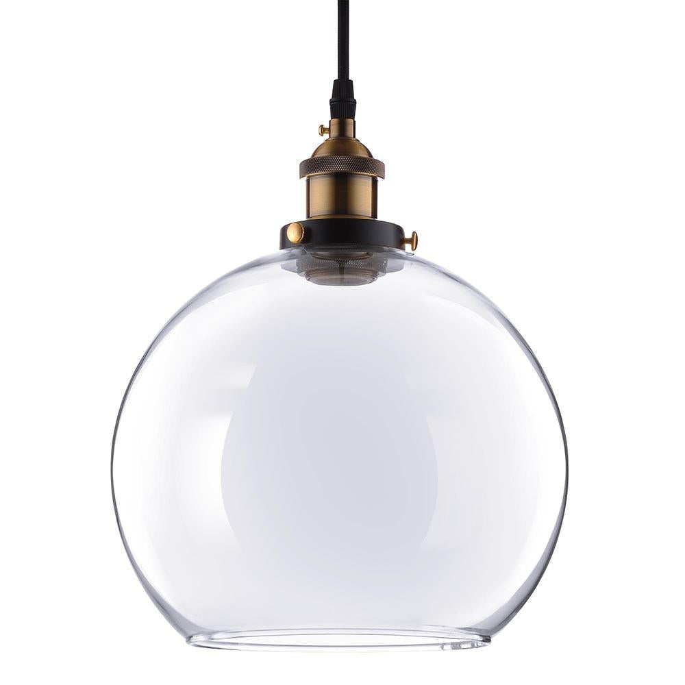 Yescom Pendant Light Glass Globe Shade 9 4/5 in Vintage Classic Clear