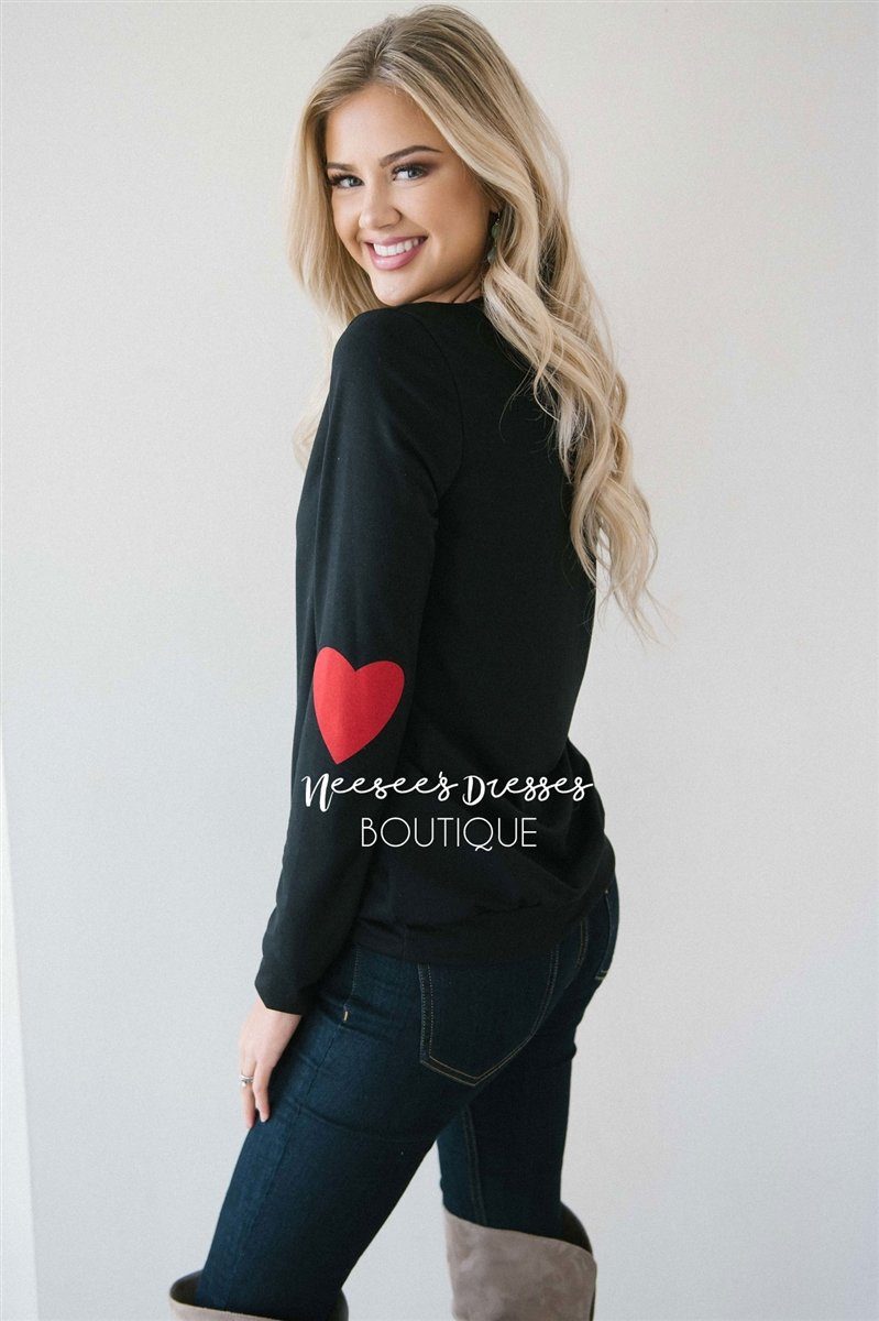 Heart Elbow Patch Sweater