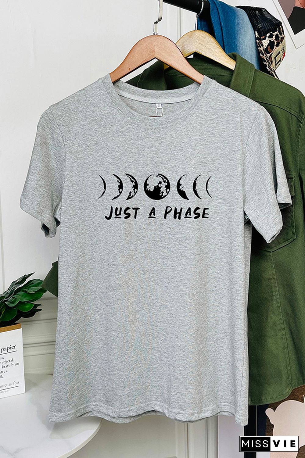 It's Just A Phase Moon Graphic T-Shirt Wholesale