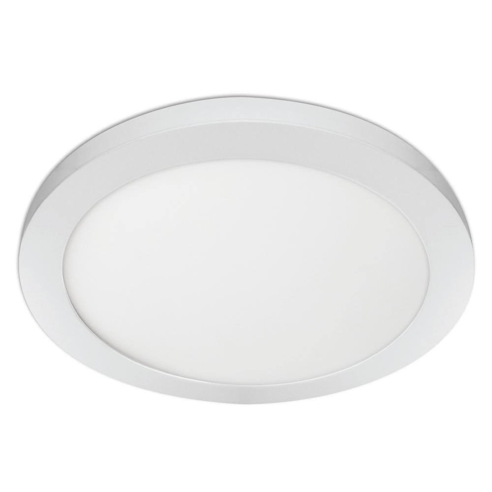 Commercial Electric 11 in. 12.5-Watt Dimmable White Integrated LED Edge-Lit Round Flat Panel Flush Mount Ceiling Light Color Changing 74210HD