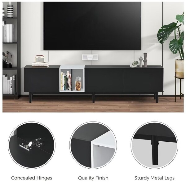 TV Stand for 80'' TV with 3 Doors，Entertainment Center - 83 inches