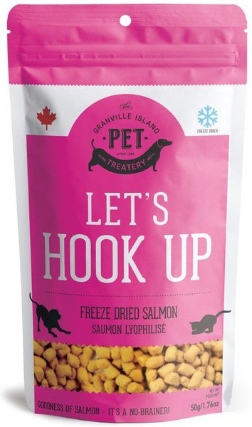 The Granville Island Pet Treatery Let's Hook Up Freeze-Dried Salmon Dog and Cat Treats， 1.76-oz bag