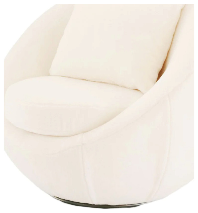 Merris Modern White Swivel Accent Chair   Midcentury   Armchairs And Accent Chairs   by V.S.D Furniture  Houzz