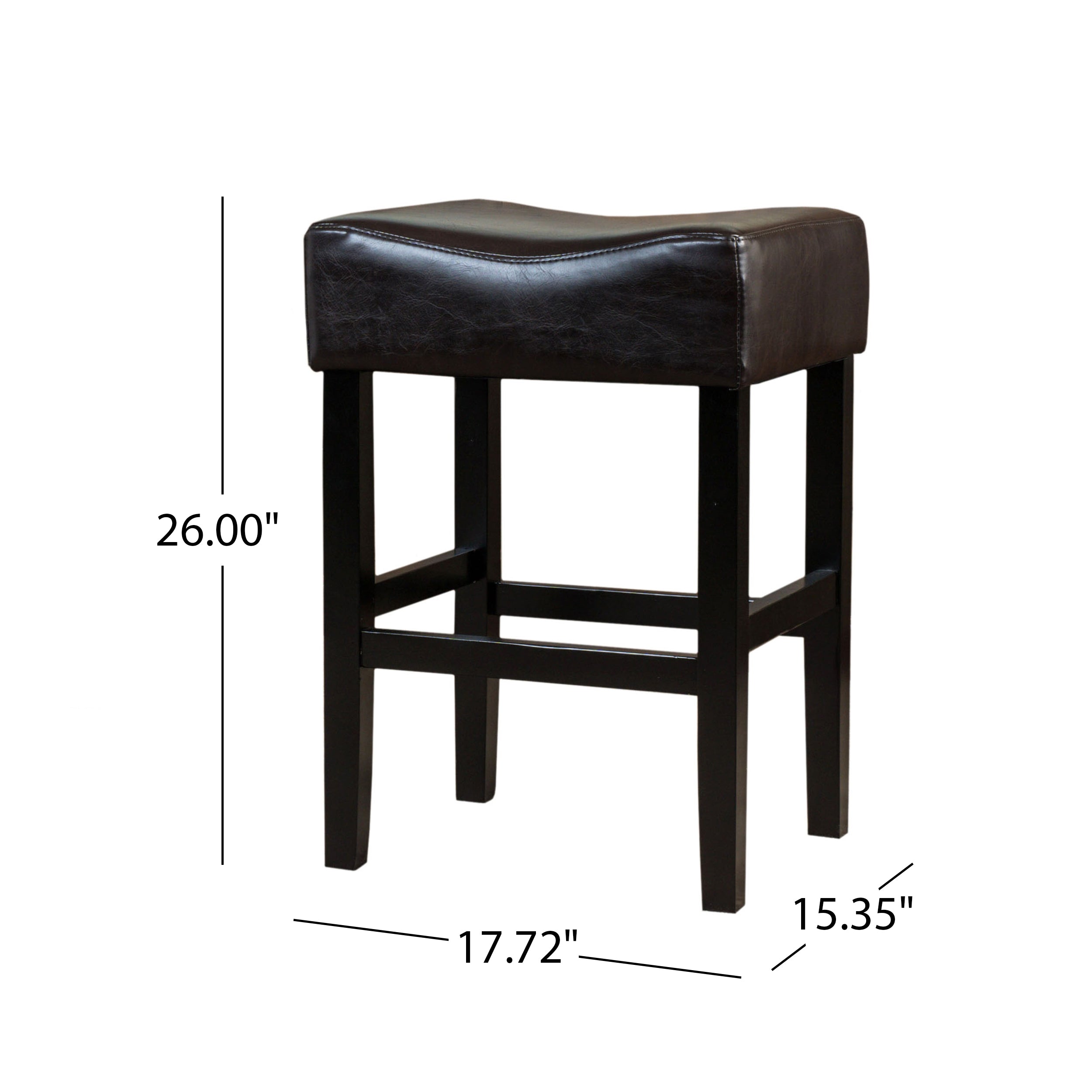 Adler 26-Inch Brown Leather Backless Counter Stool (Set of 2)