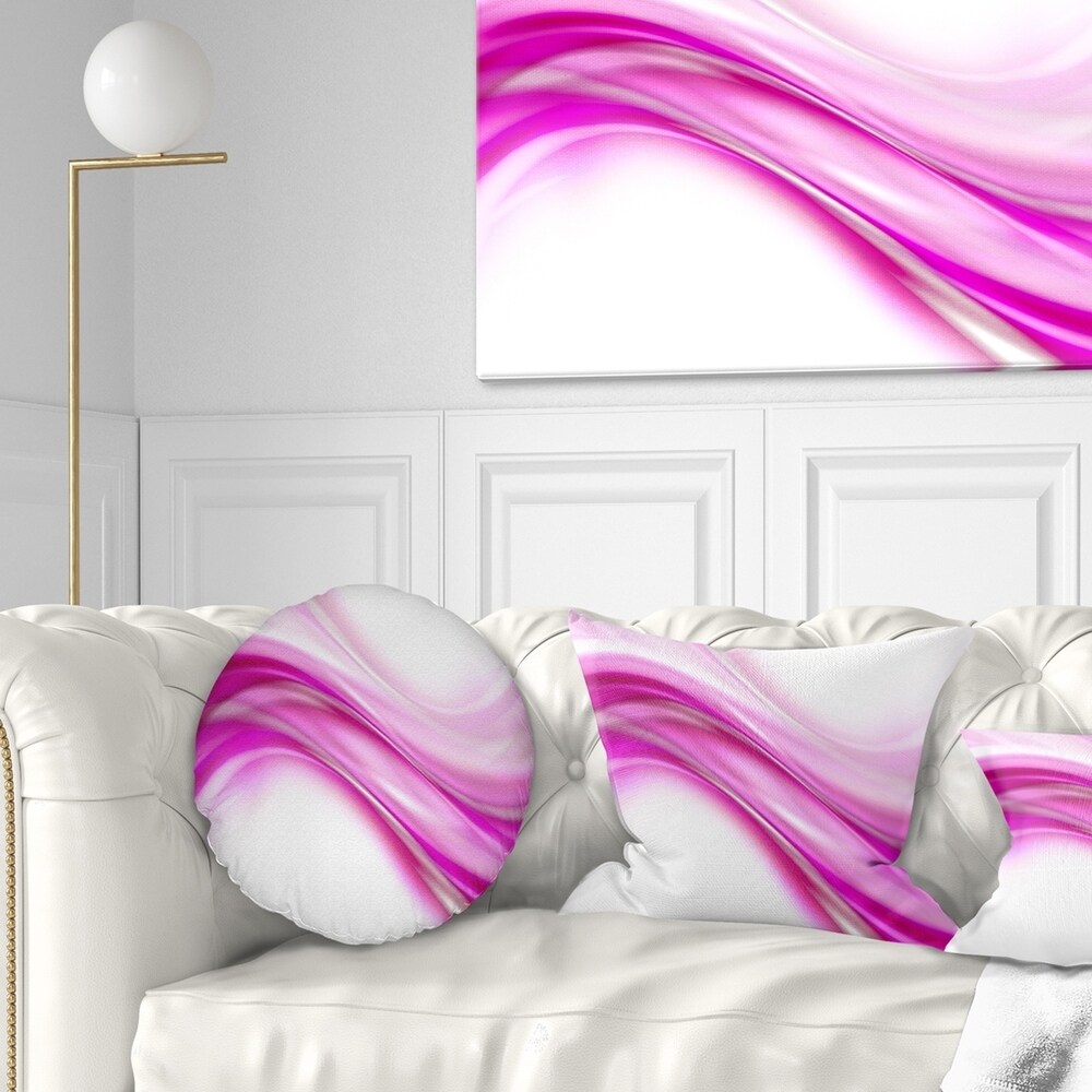 Designart 'Pink Abstract Waves' Abstract Throw Pillow