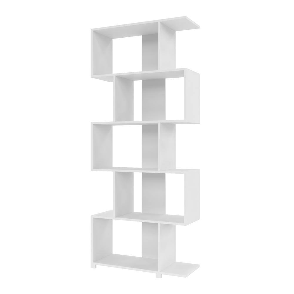 Manhattan Comfort Petrolina Charming 30.91 in. x 12.2 in. White Free Standing Z-Shelf 18AMC6