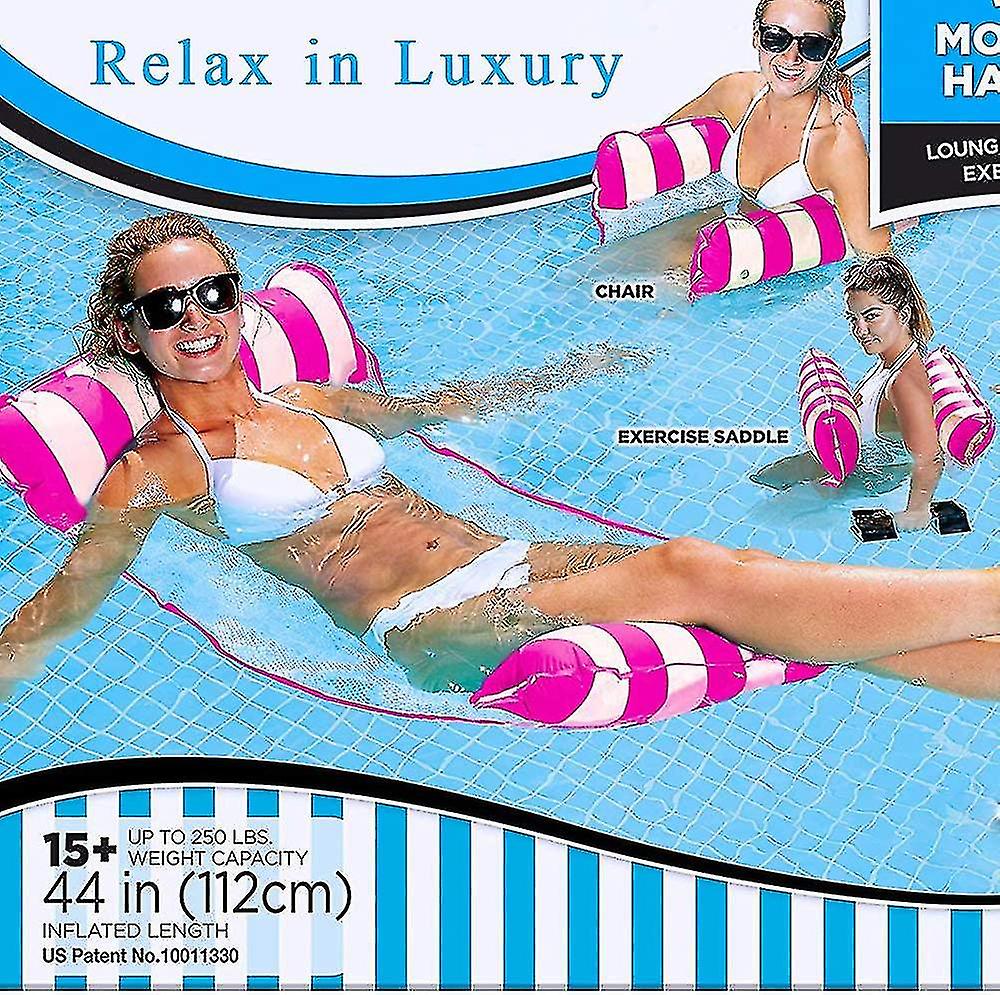 Inflatable Floating Bed， Water Hammock 4-in-1 Lounge Chair Pool Lounge Air Mattress Pool Inflatable Hammock Pool Inflatable Hammock For Adults And Chi