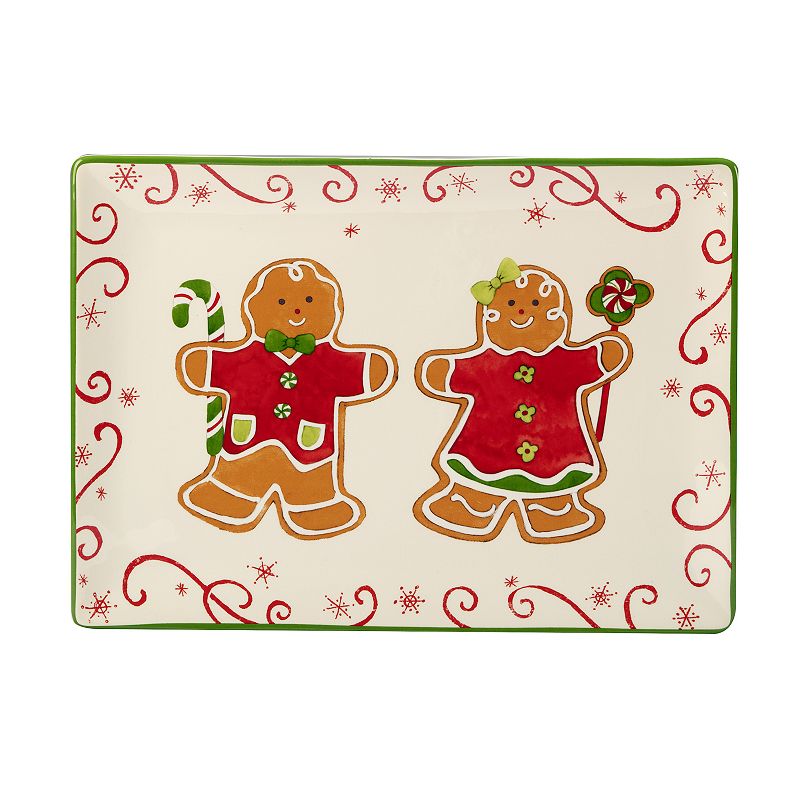 Certified International Holiday Magic Gingerbread Serving Platter