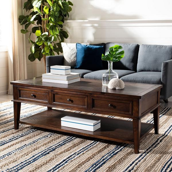 Barron Coffee Table With Storage Drawers Sepia   Transitional   Coffee Tables   by Peachtree Fine Furniture  Houzz