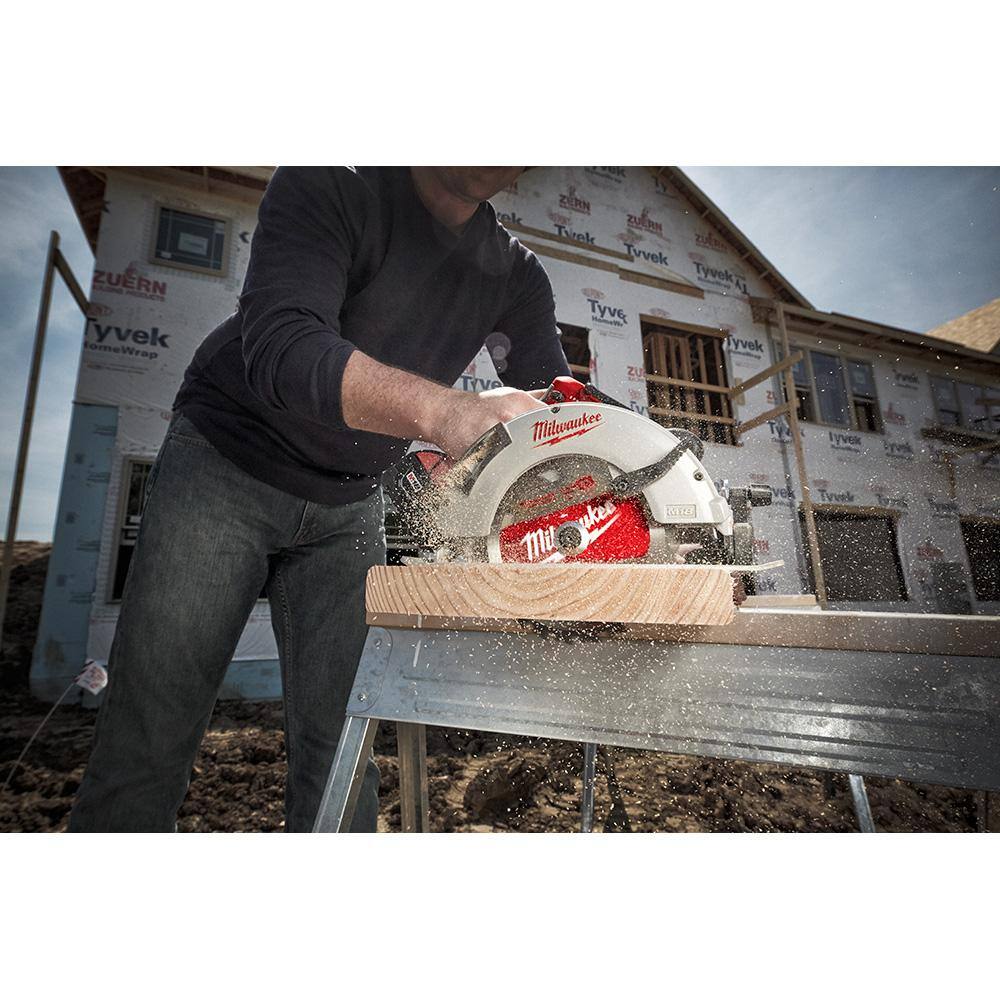 MW M18 18V Lithium-Ion Brushless Cordless Compact DrillImpact Combo Kit (2-Tool) W7-14 in. Circular Saw 2892-22CT-2631-20