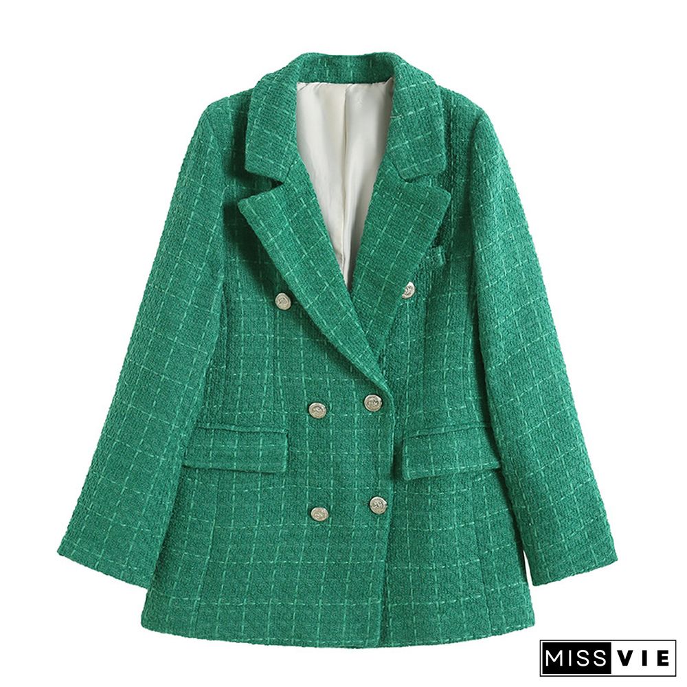 Old Money Aesthetics Tweed Blazer