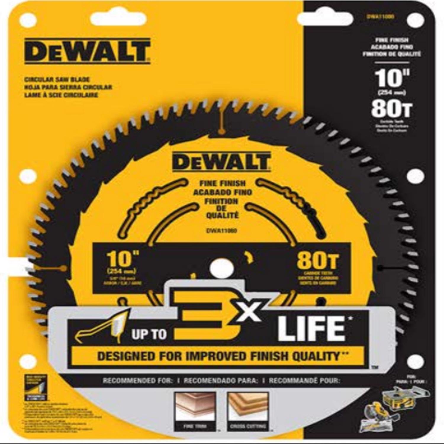 DW 10 in. D X 5/8 in. Carbide Tipped Circular Saw Blade 80 teeth 1 pc