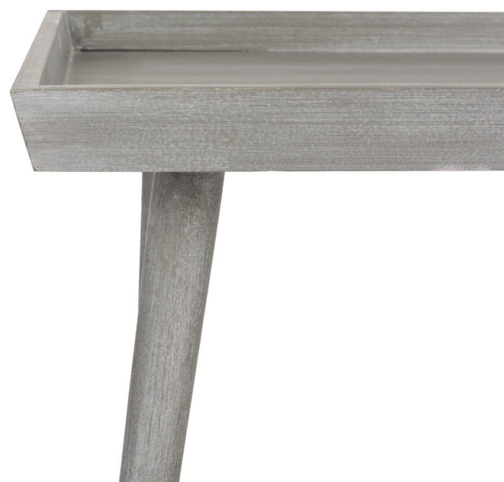 Cici Coffee Table With Tray Top Slate Gray   Midcentury   Coffee Tables   by Rustic Home Furniture Deco  Houzz