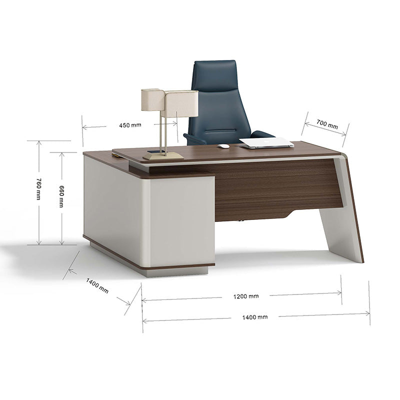 ANDERS Executive Desk Reversible Return 1.4M - Australian Gold Oak & Beige