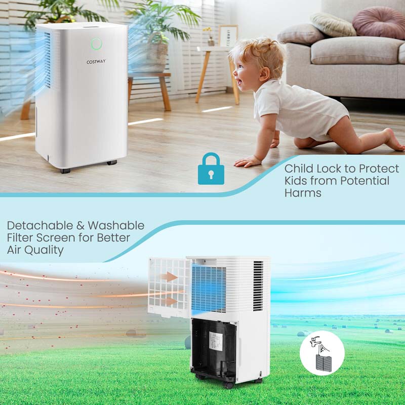 1750 Sq. Ft 32 Pints Portable Dehumidifier for Basements & Home with Auto Defrost & 24H Timer