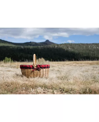 Picnic Time Country Red and Black Buffalo Plaid Picnic Basket