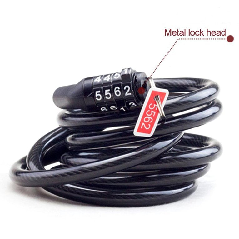 Bicycle Lock Anti-Theft Security Code Combination Lock Steel Bike Cable Lock