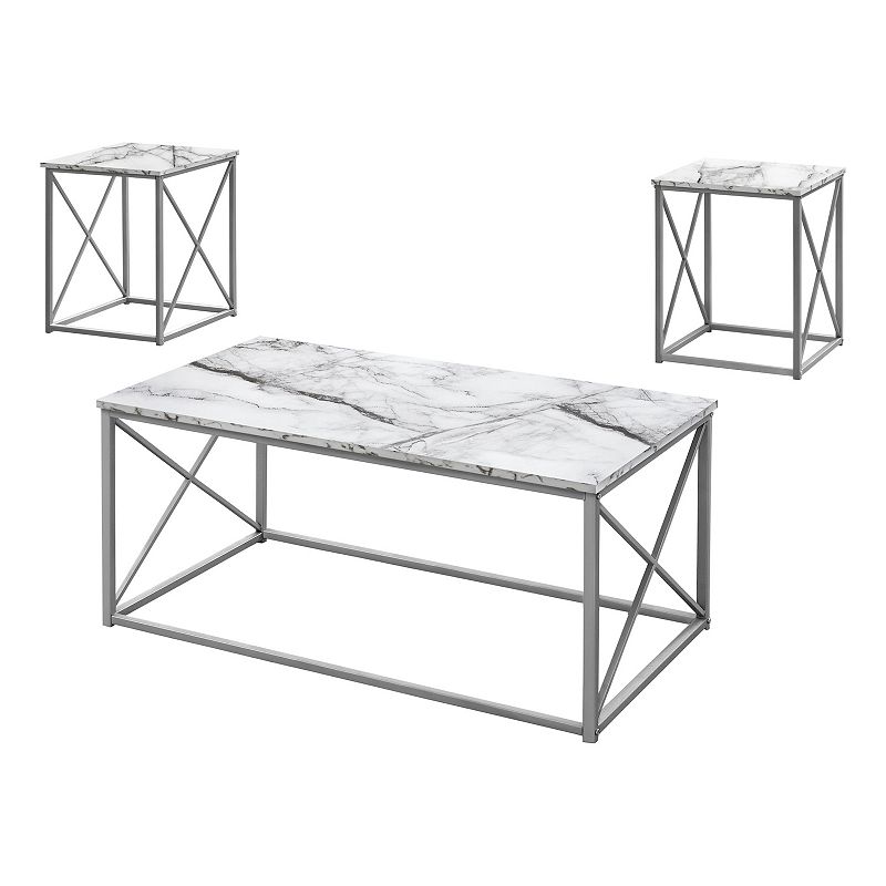 Monarch X-Frame Coffee and End Table 3-piece Set