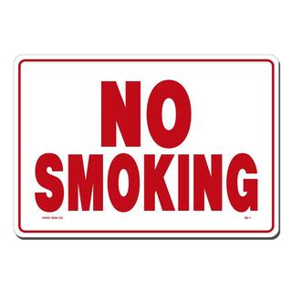 Lynch Sign 14 in. x 10 in. Decal Red on White Sticker No Smoking SS-  1DC