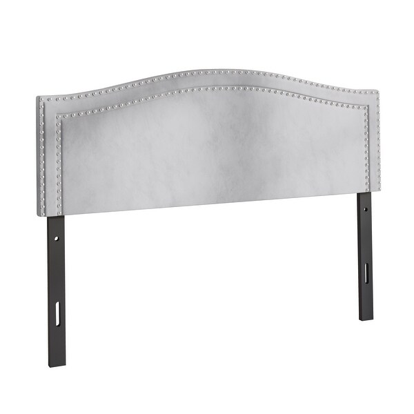 CraftPorch Velvet Nailhead Trim Upholstered Adjustable Headboard - - 36547906