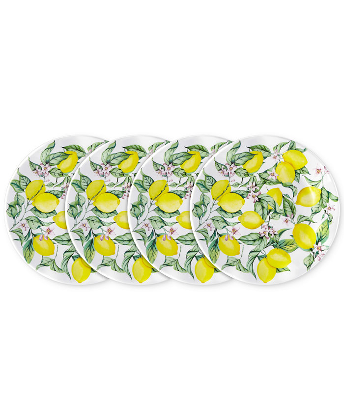 Q Squared Limonata 4-Pc. Melamine 8 Salad Plate Set