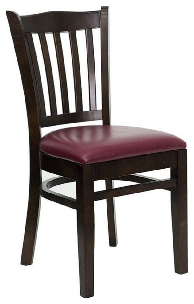 Bowery Hill 19.25 quotModern Wood/Vinyl Restaurant Dining Chair in Burgundy Red   Transitional   Dining Chairs   by Homesquare  Houzz