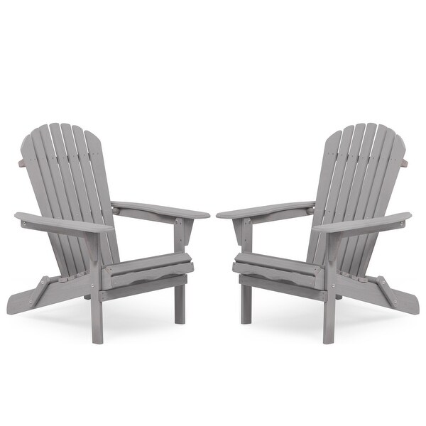 Wooden Outdoor Folding Adirondack Chair Set of 2