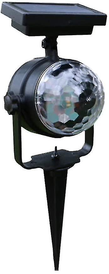 Auspicious-solar Rotary Spotlight For Lawn， Birthday， Party， Ktv， Wedding， Outdoor Colorful Spot Light Rotating Projection Lamp Outdoor Garden Lightin