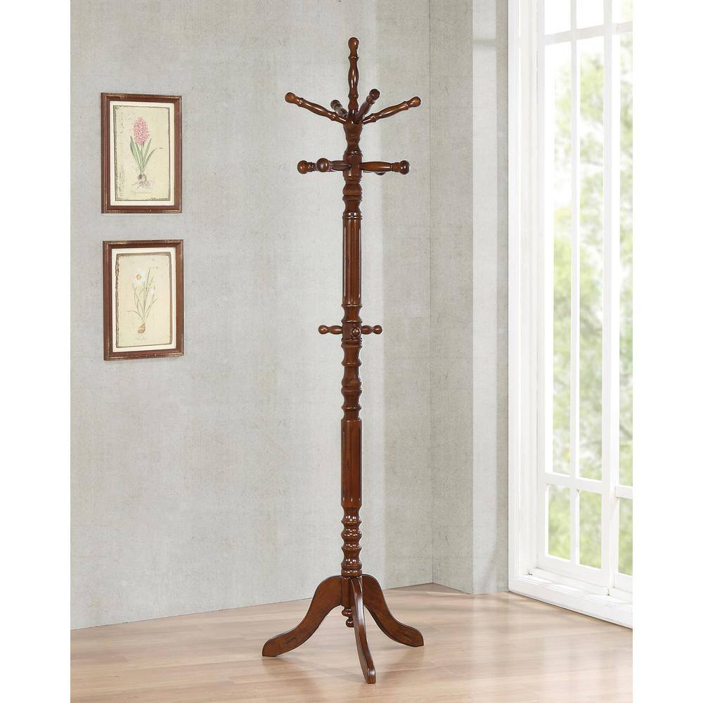 Coaster Home Furnishings Coat Rack with Spinning Top Walnut 900769