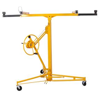 Amucolo 16 ft. Yellow Drywall Panel Hoist Drywall Lift Rolling Panel Hoist Jack Lifter YeaD-CYD0-BZ7X