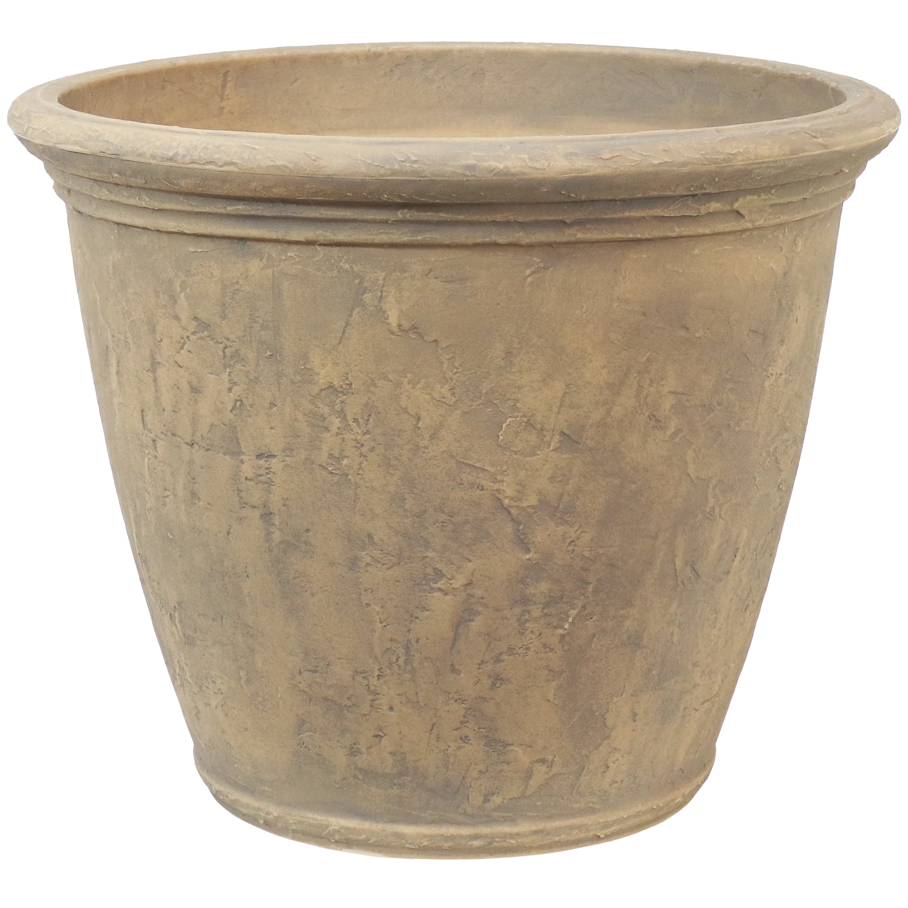 Sunnydaze Indoor/Outdoor Patio, Garden, or Porch Weather-Resistant Double-Walled Anjelica Flower Pot Planter - 24" - Beige